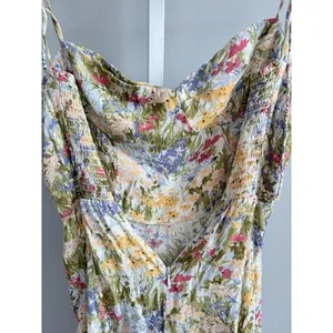 Reformation Floral Viscose Smocked Slip Midi Dress Size 6 thumbnail 3