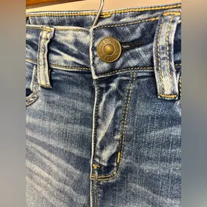 American Eagle Outfitters Distressed Ripped Blue Skinny Jeans Size 0 thumbnail 6