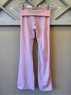 Victoria’s Secret PINK Y2K Bling Cotton Foldover Flare Leggings No Size Tag Sm? thumbnail 3