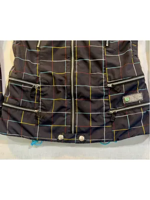 Burton Women’s Small - Y2K Snowboard Jacket Multicolor Plaid Grid Hooded thumbnail 12