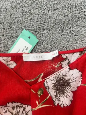 Lush Clothing Red Floral Tank Top thumbnail 4