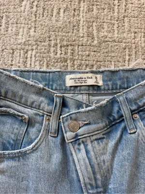 Abercrombie & Fitch Light Blue Straight Leg Jeans Crossover thumbnail 4