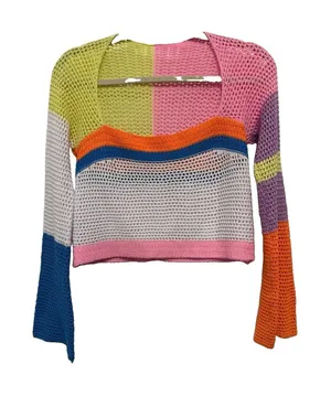 Rainbow Sandals Crochet Bell Sleeve Top thumbnail 1