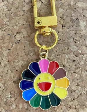 Handmade Kawaii rainbow sunflower Airpods keychain/accessory/keychain💓 thumbnail 1