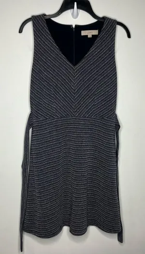 LOFT navy blue‎ v-neck dress size 4 thumbnail 1