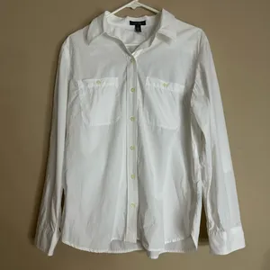 Lauren jeans Co Ralph Lauren White‎ button down Large thumbnail 1