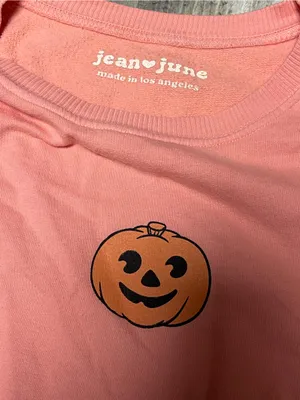 Jean + June 100% Pima Cotton Halloween Skeleton Pumpkin Crewneck Sweatshirt 2X thumbnail 2