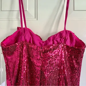Torn by RONNY KOBO Lindsay Sequin Bow Mini Dress, Color Tulip Pink, Size M, NWT thumbnail 8
