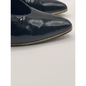 Stuart Weitzman Women's Patent Leather Pumps Shoes Black And Gold Size 7 Bin E‎ thumbnail 4