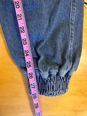 River Island High-Waist Blue Denim Cargo Jogger Jeans Size 10 NWT thumbnail 8