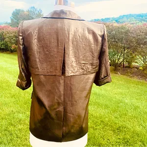 BCBG Maxazria Foley gold metallic blazer thumbnail 7