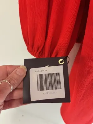 Ava & Viv Women's 1X Red Ruched Tie Front Long Sleeve Mini Dress NWT Plus Size thumbnail 6