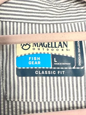 Magellan Outdoors Seersucker Tiered Dress Size L Americana Red Piping Striped thumbnail 3