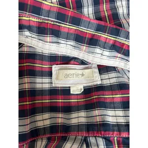 Aerie Women's Button Down Top Small Blue White Pink thumbnail 4