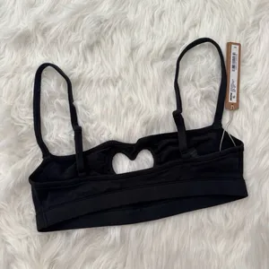 Skims Cotton Jersey Heart Scoop Bralette Soot Size XS thumbnail 8