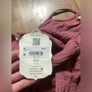 NWT Altar’d state cotton rose tank top small thumbnail 5