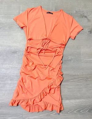 •SHEIN• CUTOUT TIE DRESS thumbnail 1
