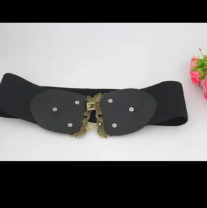 Retro Style Elegant‎ Black and Gold Elastic Women's Belt One Size thumbnail 9