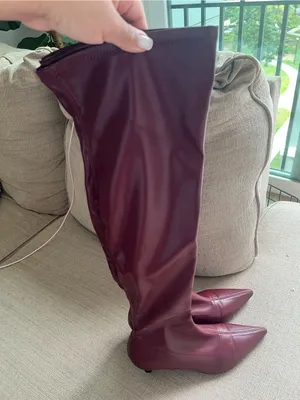 Madden Girl Deserai Burgundy Over The Knee Boots Women’s 8.5 Pointed Toe Heels thumbnail 9