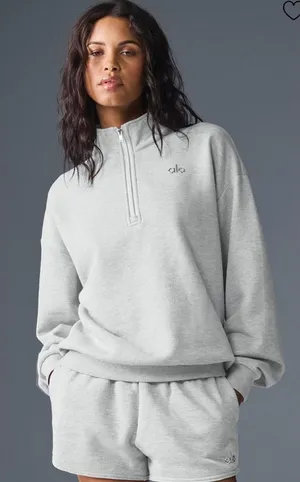 ALO Yoga NWT Accolade 1/4 Zip Pullover Athletic Heathered Grey Size L thumbnail 1
