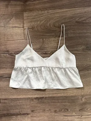 Aritzia Wilfred Pale Blue Flowy Cropped Strappy Tank Top thumbnail 2
