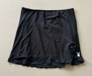 Y2K Era Playboy lace trim mini skirt thumbnail 1