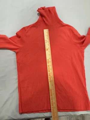 Aqua Turtle Neck Sweater Coral 100% Cashmere Medium thumbnail 7