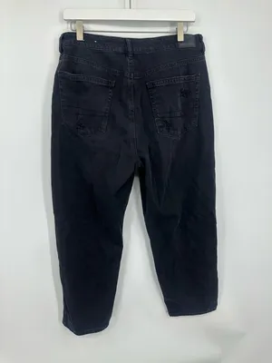 American Eagle Outfitters Black Mom Straight Jeans Size 12 Short Distressed Boho thumbnail 6