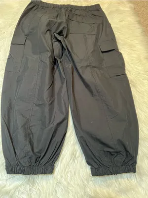 Future Collective Womens Size Medium Cargo Jogger Pants Black Windbreaker Cotton thumbnail 7