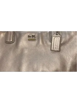 Y2K Coach Chelsea Metallic Champagne Purple Double Handle Tote thumbnail 7