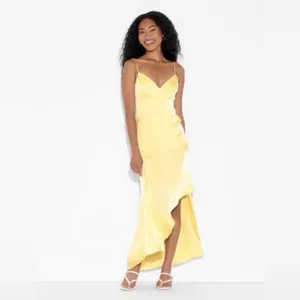 WILD FABLE Women's Sleeveless Satin Asymmetrical Maxi A-Line Dress thumbnail 2