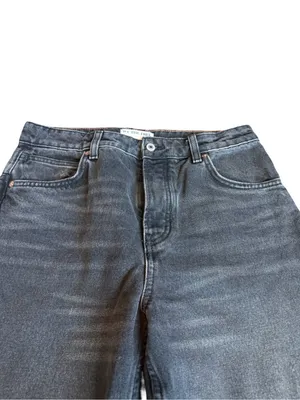 We The Free Washed Black Wide Leg Dropped Boyfriend Jeans Denim Size 28 Women's thumbnail 2
