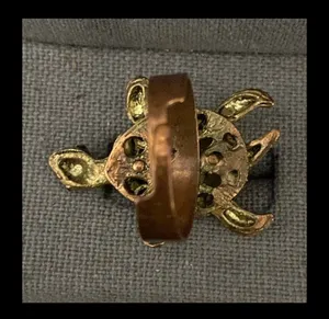 Vintage Bronze Turtle with Rhinestones Expansion Ring - size 7. can have bigger fingers to fit. Beautiful & fun conversation piece. Feet & tail move. Gently warn & Excellent condition. None smoking home. priced to sell at as is condition. Don’t like my price, make reasonable offer! And thank you for checking my closet. thumbnail 7