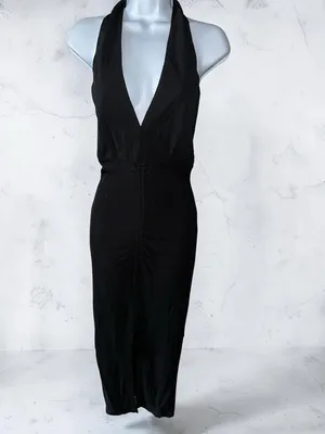 IRO- Rubini Halter Ruched Maxi Dress in Black Size XS thumbnail 6