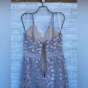 ELLIATT S Lilac Blue Lace Midi Dress Whimsigoth Cocktail Quiet Luxury thumbnail 11