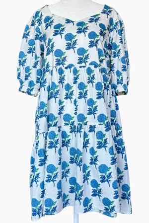 THML Short Sleeve Blue‎ Floral Mini Dress Sz S thumbnail 1