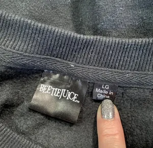 Beetlejuice Lime Green and Black Sweatshirt Size L thumbnail 4