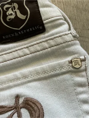 Y2K Rock & Republic low rise Cosbie brew white straight jeans size 24 thumbnail 7