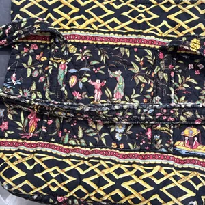 Vera Bradley Iconic Small Tote Bag MING Black Bamboo Floral Quilted Y2K Purse‎ thumbnail 14