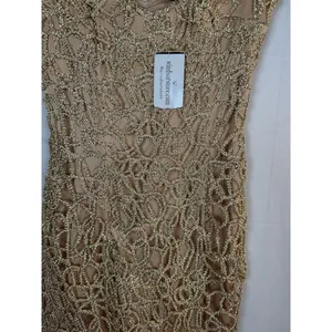 Windsor Dress Womens S Gold Gold Beaded Sequin Bodycon Mini V-Neck thumbnail 6