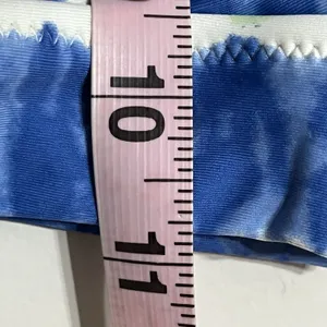 Aerie Scoop Neck Tie Front Bikini Top Blue Green Tie Dye Stripe‎ Small thumbnail 4