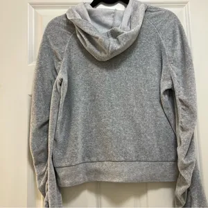 MICHAEL Michael Kors Gray Velour Hooded Sweatshirt Size Medium thumbnail 2