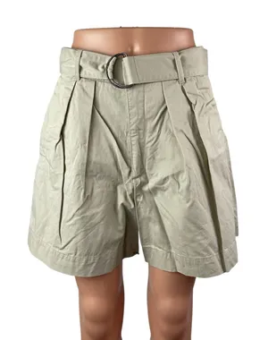 Abercrombie & Fitch Women's Beige High Rise Belted Pleated Mini Shorts Size M thumbnail 1