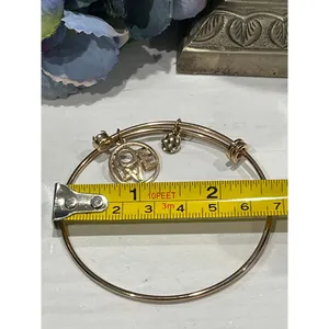 Gold tone‎ love charm bangle bracelet thumbnail 4