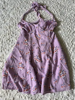 Forever 21 Purple Halter Sun Dress Size Small thumbnail 1