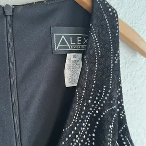 Alex Evenings Black Sleeveless Maxi Formal Dress Sparkle Event Wedding Party thumbnail 4