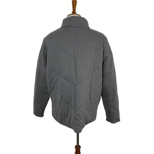 Three Dots Gray Full Zip Puffer Jacket Heather Pavement XL‎ Lightweight Quilted thumbnail 4