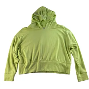 Aerie Offline XL Cropped Boxy Hoodie Lime Neon Green Pullover Sweatshirt Women thumbnail 2