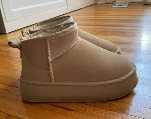 Platform Mini Boots Tan Size 6 thumbnail 1
