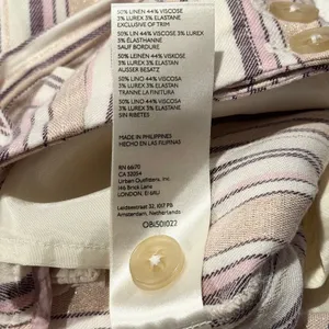 Maeve Pants Wide Leg Linen Coastal Shimmer Cottage Beach Palazzo Resort Stripe 4 thumbnail 4